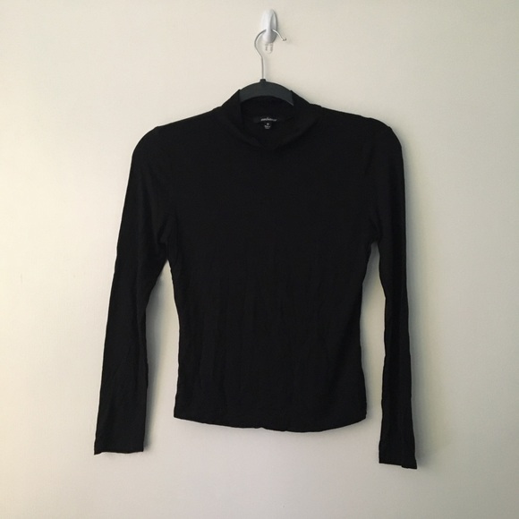 Black Mock Neck Long Sleeve Top - Picture 1 of 3